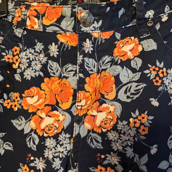 Love Nation Floral Jeans - Navy and Orange - Picture 5 of 7